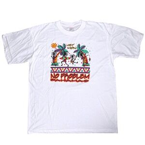 Bahamas Tourist T‎ Shirt Hey Mon No Problem Graphic Dorsett Sportwear XXL